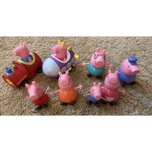 Peppa Pig Set of 8 Figures Airplane/Train Friends
